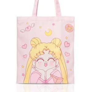 Roffatide Anime Sailor Moon Canvas Tote Bag for Girls Reusable Shopping Handbag